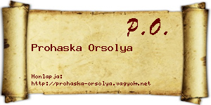Prohaska Orsolya névjegykártya