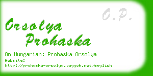 orsolya prohaska business card